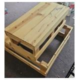 wooden display shelves