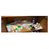 cabinet full of various solutions for science projects