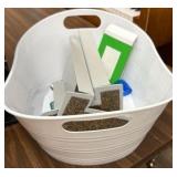 hanging file holder, desk filing system, a bucket and book ends
