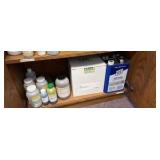 cabinet full of various solutions for science projects