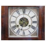 19th Century Antique "Extra Brass" Wall Clock - H. Welton & Company w/Hand Painted Scene