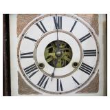 19th Century Antique "Extra Brass" Wall Clock - H. Welton & Company w/Hand Painted Scene