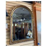 Quality Vintage Ornately Framed Dome Top Hall Mirror