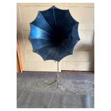 Excellent Antique Blue Metal Gramophone Horn by TT Company