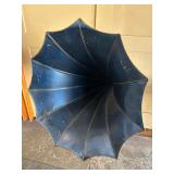 Excellent Antique Blue Metal Gramophone Horn by TT Company