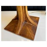 Deco Stained Glass Tiffany Style Table Lamp w/Matching Art Deco Wood Base