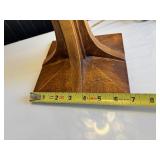 Deco Stained Glass Tiffany Style Table Lamp w/Matching Art Deco Wood Base