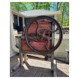 Antique Hand Crank Cast Iron & Wood Corn Sheller Machine