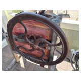 Antique Hand Crank Cast Iron & Wood Corn Sheller Machine