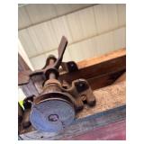 Antique Hand Crank Cast Iron & Wood Corn Sheller Machine