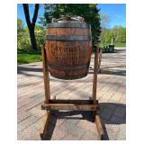 Very Nice antique Oak Barrel Butter Churn - "The Favorite"