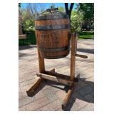 Very Nice antique Oak Barrel Butter Churn - "The Favorite"