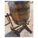 Very Nice antique Oak Barrel Butter Churn - "The Favorite"