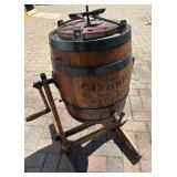 Very Nice antique Oak Barrel Butter Churn - "The Favorite"