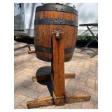 Very Nice antique Oak Barrel Butter Churn - "The Favorite"