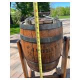 Very Nice antique Oak Barrel Butter Churn - "The Favorite"