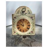 Antique Hand painted Weight Driven Wood Wall Clock