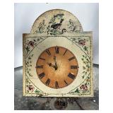 Antique Hand painted Weight Driven Wood Wall Clock