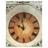 Antique Hand painted Weight Driven Wood Wall Clock