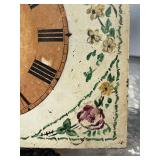 Antique Hand painted Weight Driven Wood Wall Clock