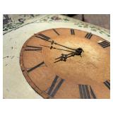 Antique Hand painted Weight Driven Wood Wall Clock
