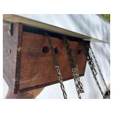 Antique Hand painted Weight Driven Wood Wall Clock