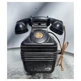 Old Vintage Wall Mount Bakelite Hand Crank Beehive Telephone