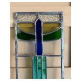Large Vintage Frank Lloyd Wright Style Stained Glass Window