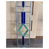 Large Vintage Frank Lloyd Wright Style Stained Glass Window