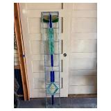 Large Vintage Frank Lloyd Wright Style Stained Glass Window