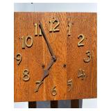 Antique Mission Oak Wall Clock w/Pendulum