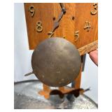 Antique Mission Oak Wall Clock w/Pendulum