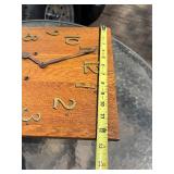Antique Mission Oak Wall Clock w/Pendulum