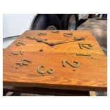 Antique Mission Oak Wall Clock w/Pendulum