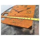 Antique Mission Oak Wall Clock w/Pendulum