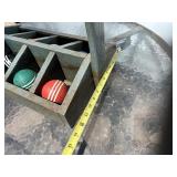 Vintage Wooden Carrier Box w/Croquet Balls