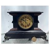 Ornate Antique Ingraham Mantel Clock w/Pendulum & Key