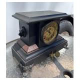 Ornate Antique Ingraham Mantel Clock w/Pendulum & Key