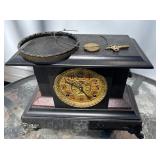 Ornate Antique Ingraham Mantel Clock w/Pendulum & Key