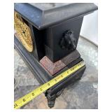 Ornate Antique Ingraham Mantel Clock w/Pendulum & Key