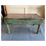 Wonderful Antique Farm Table w/Old Green Painted Surface