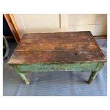 Wonderful Antique Farm Table w/Old Green Painted Surface