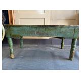 Wonderful Antique Farm Table w/Old Green Painted Surface