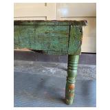 Wonderful Antique Farm Table w/Old Green Painted Surface