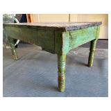 Wonderful Antique Farm Table w/Old Green Painted Surface