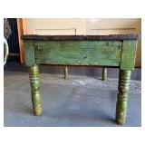 Wonderful Antique Farm Table w/Old Green Painted Surface