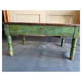 Wonderful Antique Farm Table w/Old Green Painted Surface