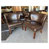Set of 4 Curved Back Padded Club Chairs