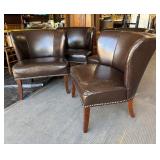 Set of 4 Curved Back Padded Club Chairs