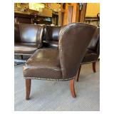 Set of 4 Curved Back Padded Club Chairs